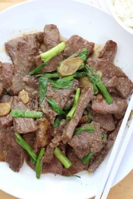 Stir Fry Beef with Ginger and Scallions