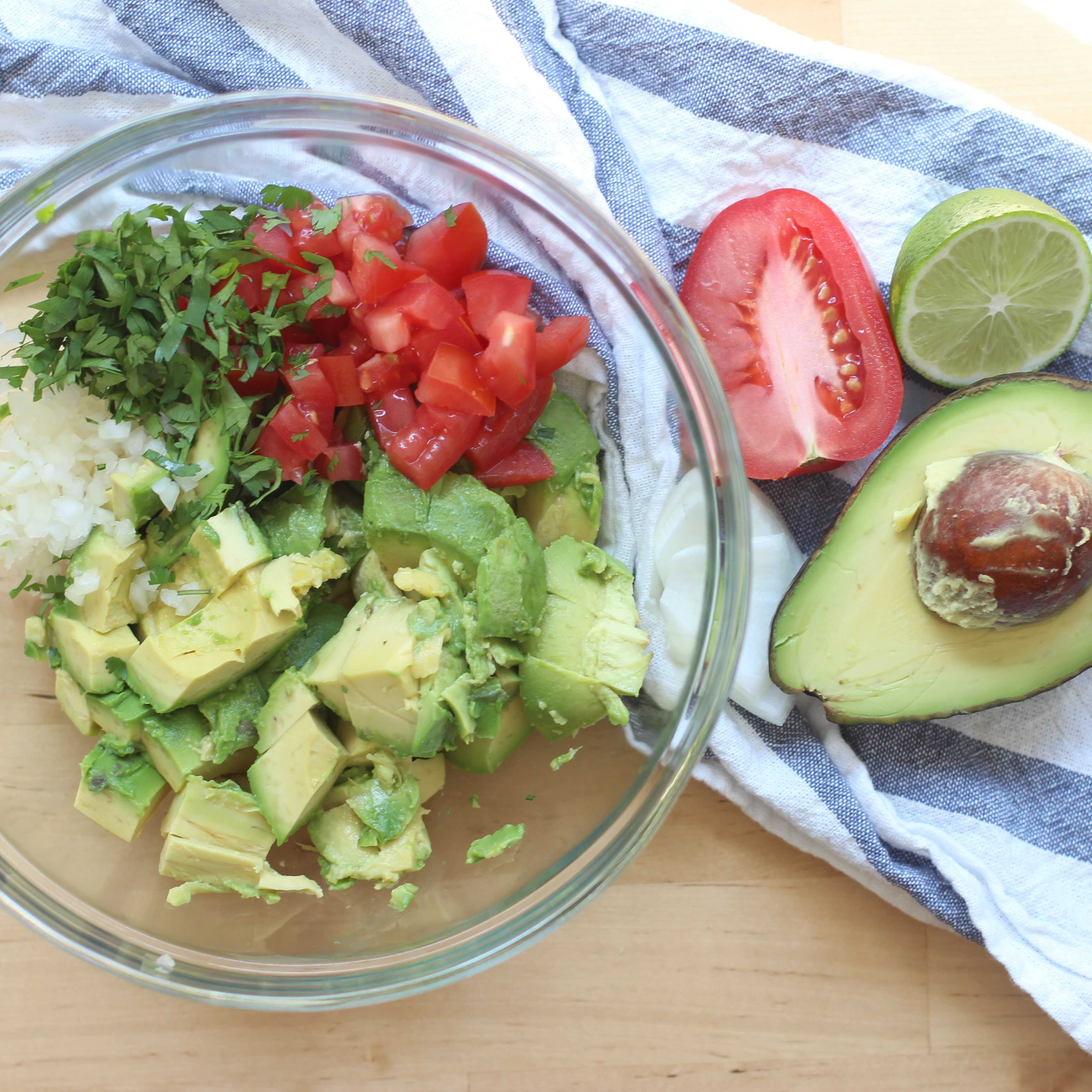 Ingredients for Homemade Chunky Guacamole