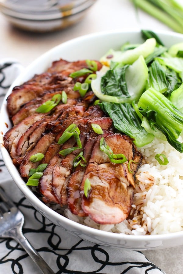 Chinese Barbecue Pork (char Siu) and Bok Choy Rice Bowl