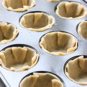 Unbaked pie crusts for Mini Chocolate Chess Pie