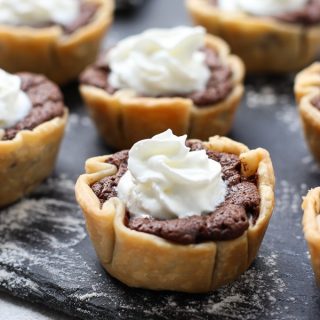 Mini Chocolate Chess Pie closeup