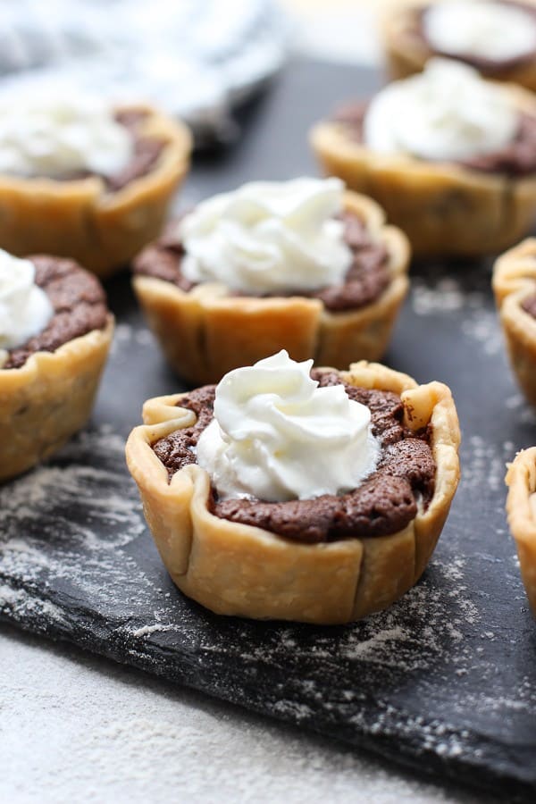 Mini Chocolate Chess Pie closeup