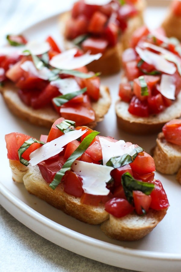 Bruschetta with Tomatoes, Basil and Balsamic Vinegar - Joyous Apron