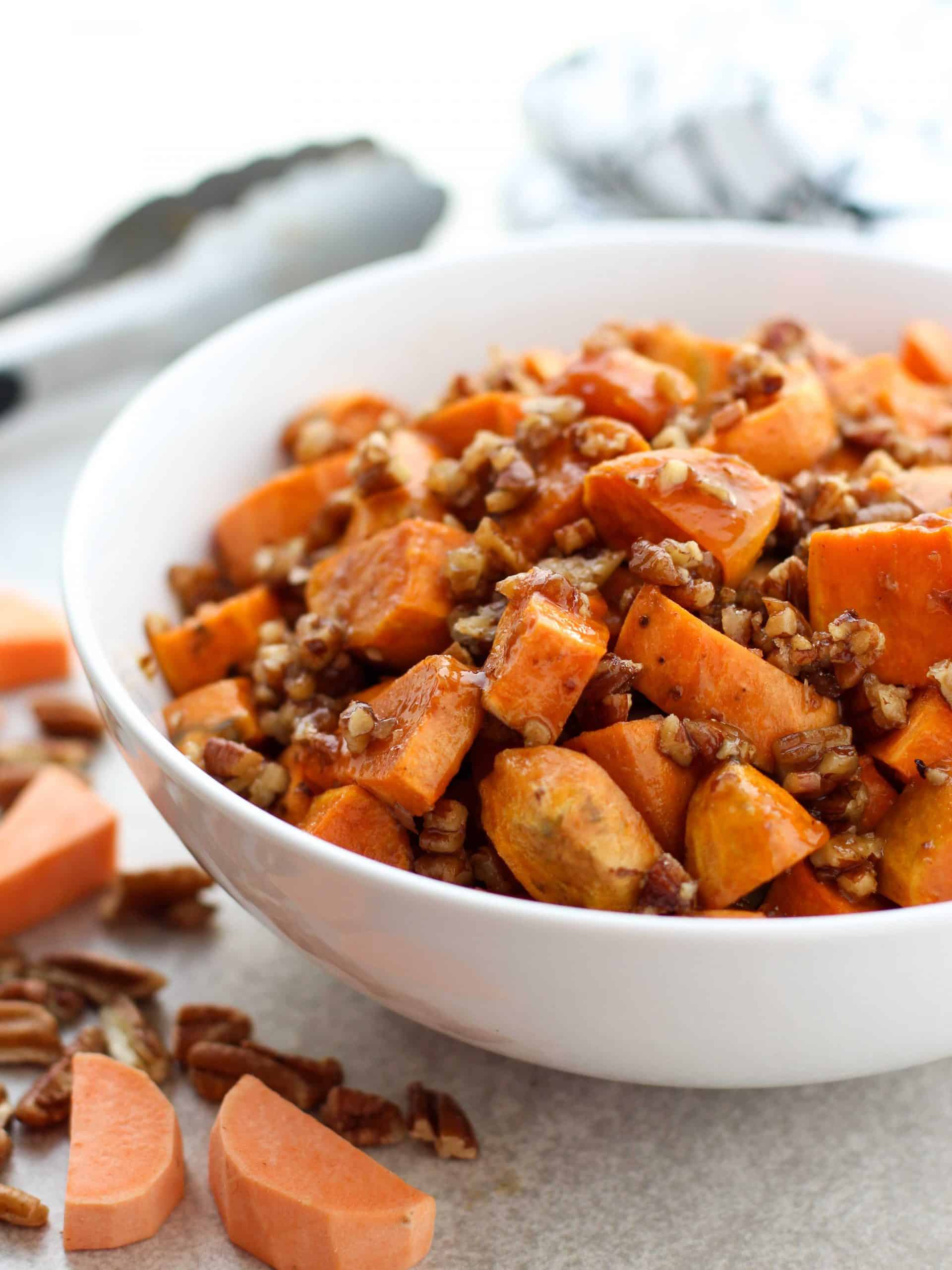 Brown Sugar Pecan Roasted Sweet Potatoes