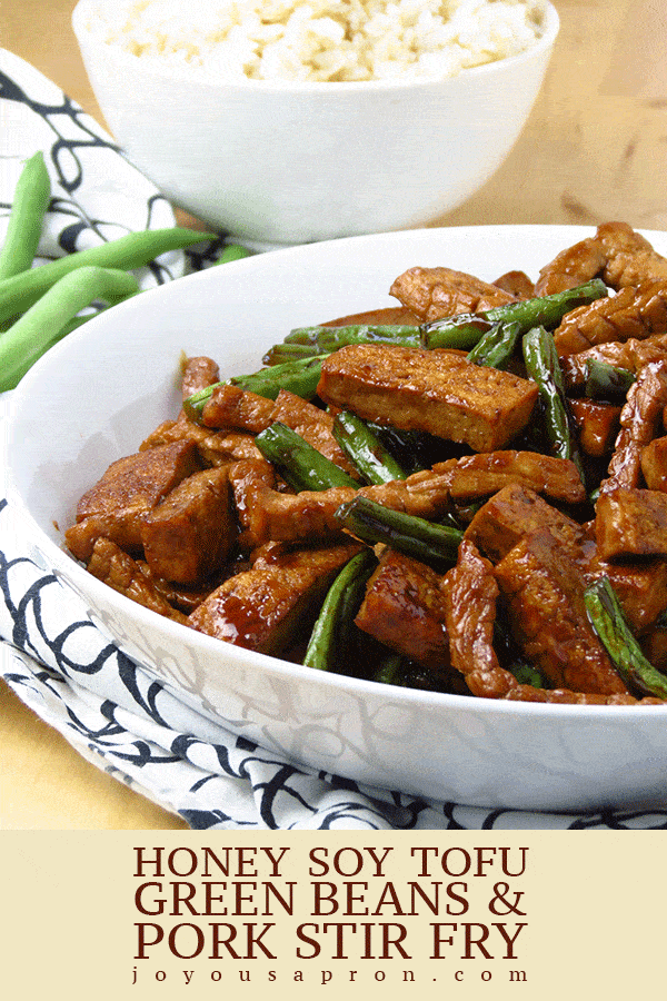 Honey Soy Tofu, Green Beans and Pork Stir Fry
