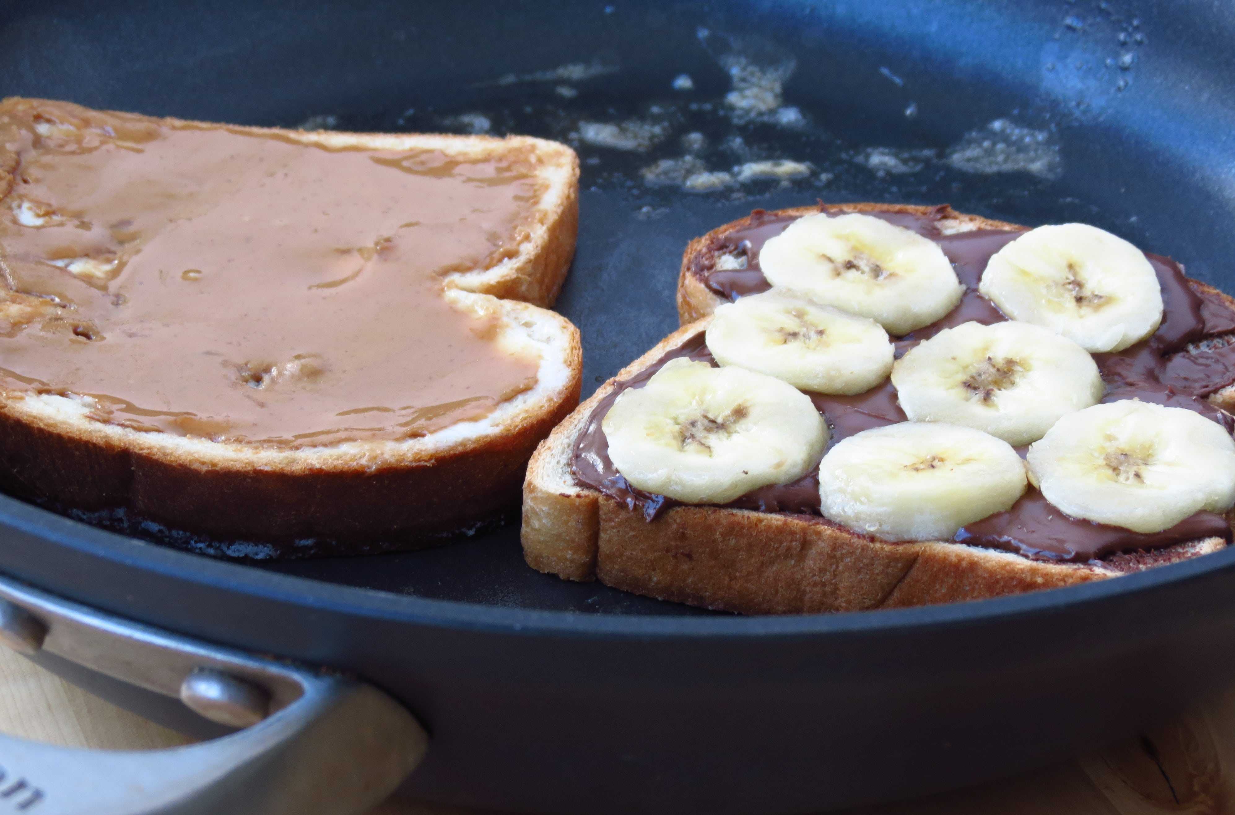 Cooking Nutella Cookie Butter Banana Grilled Cheese