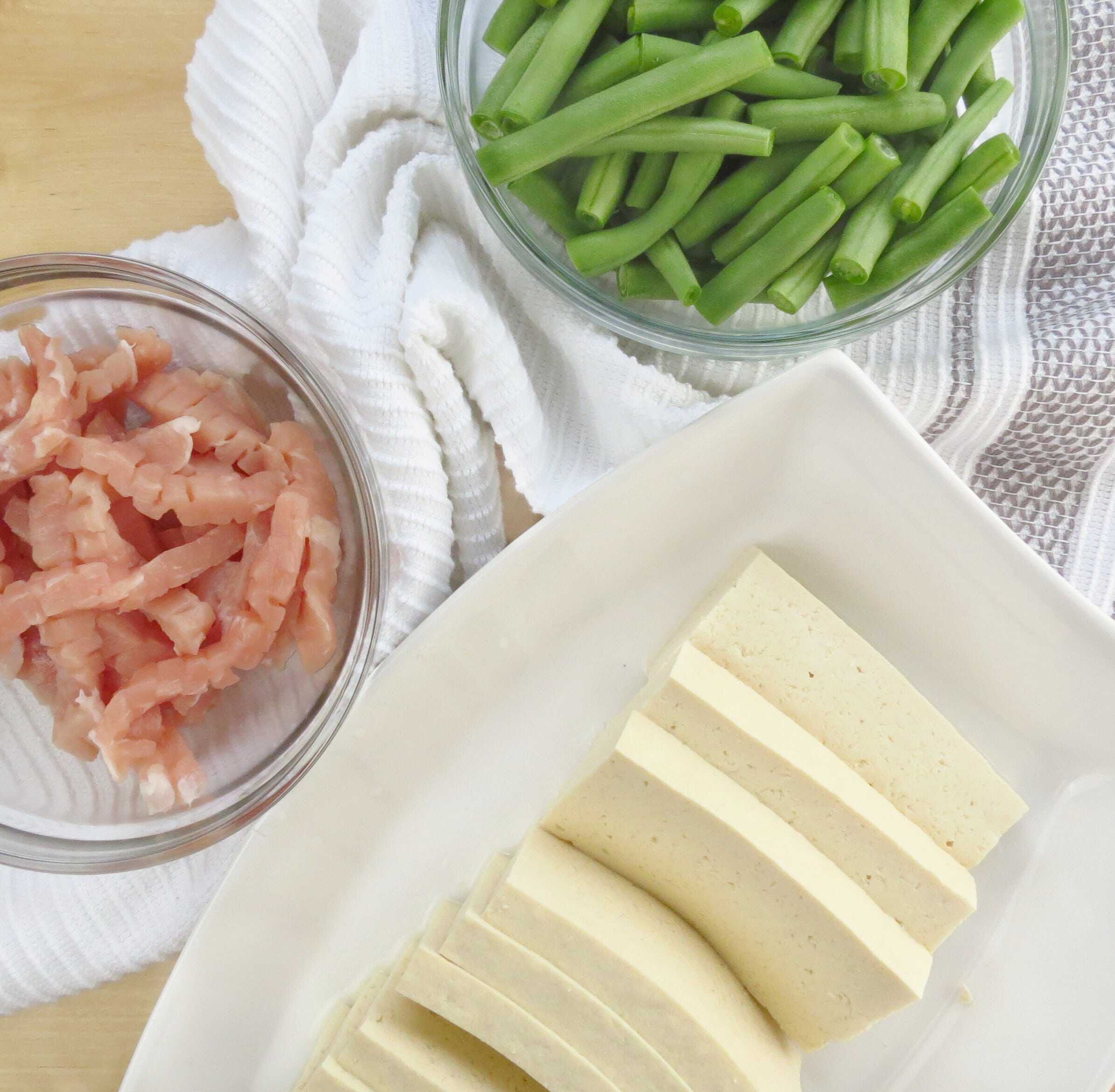 Tofu, Green Beans and Pork