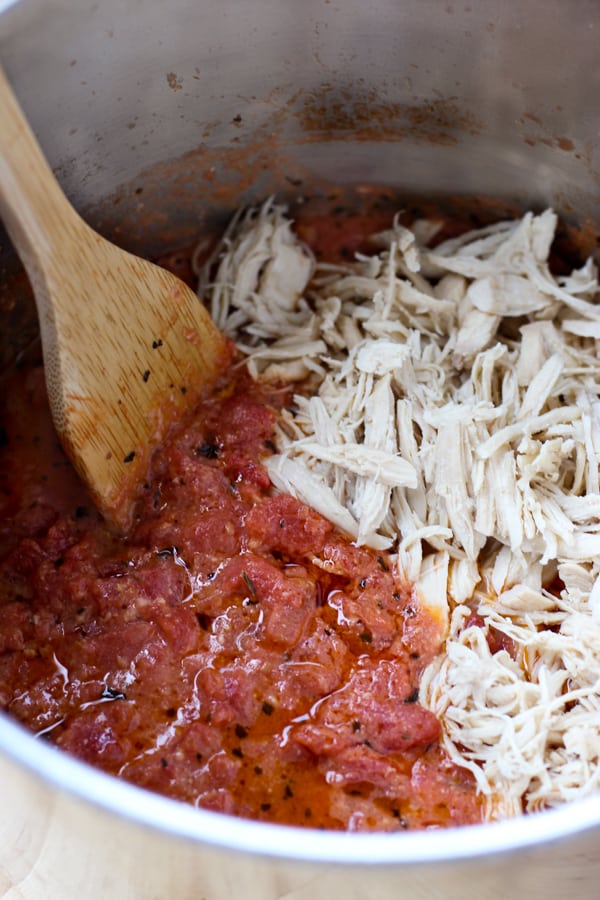 Cheesy Tomato Chicken Spaghetti