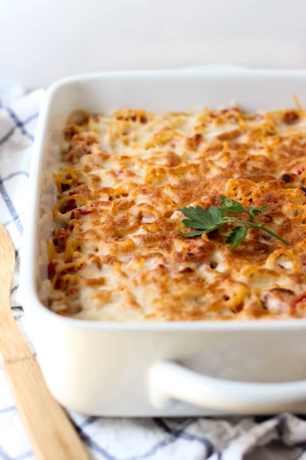 Cheesy Tomato Chicken Spaghetti