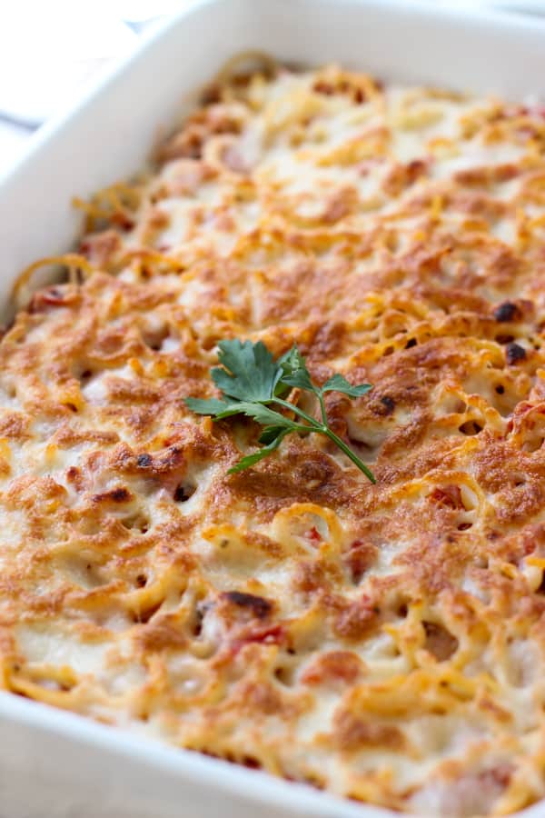 Cheesy Tomato Chicken Spaghetti