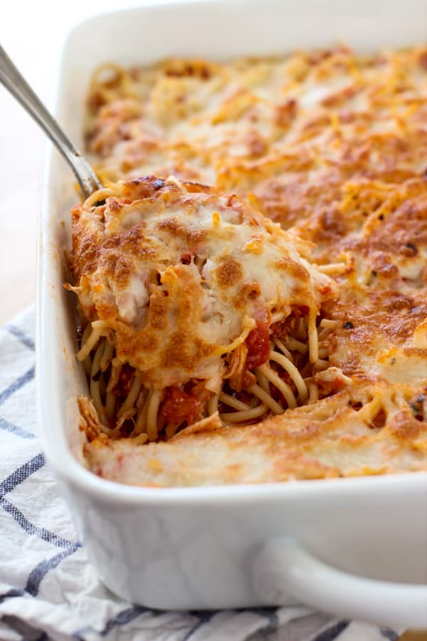 Cheesy Tomato Chicken Spaghetti