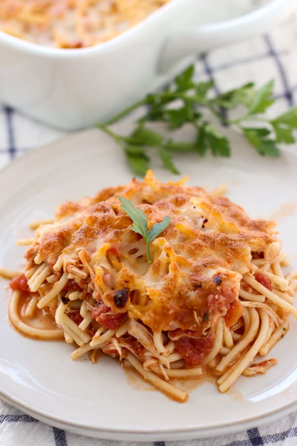 Cheesy Tomato Chicken Spaghetti