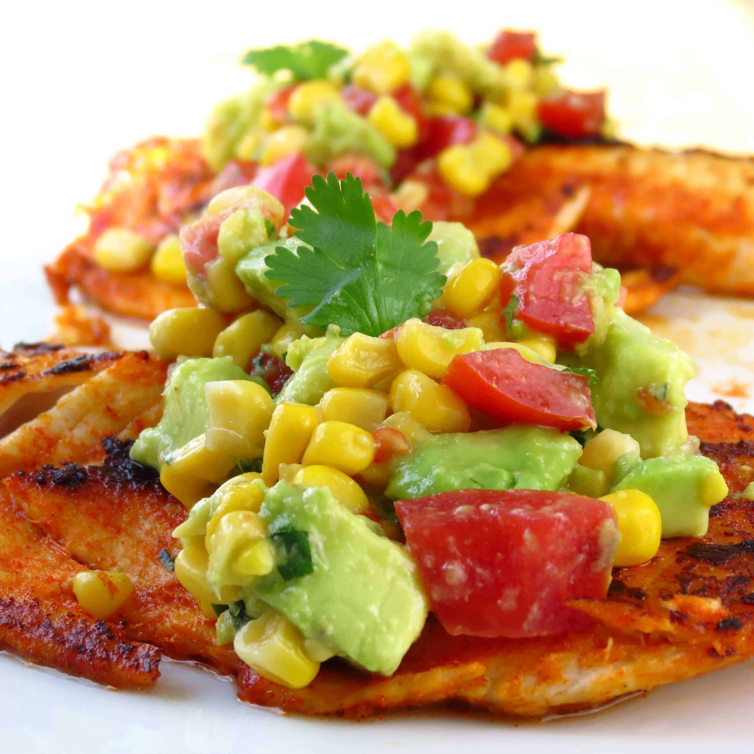 Tilapia with Avocado and Corn Salsa - Joyous Apron