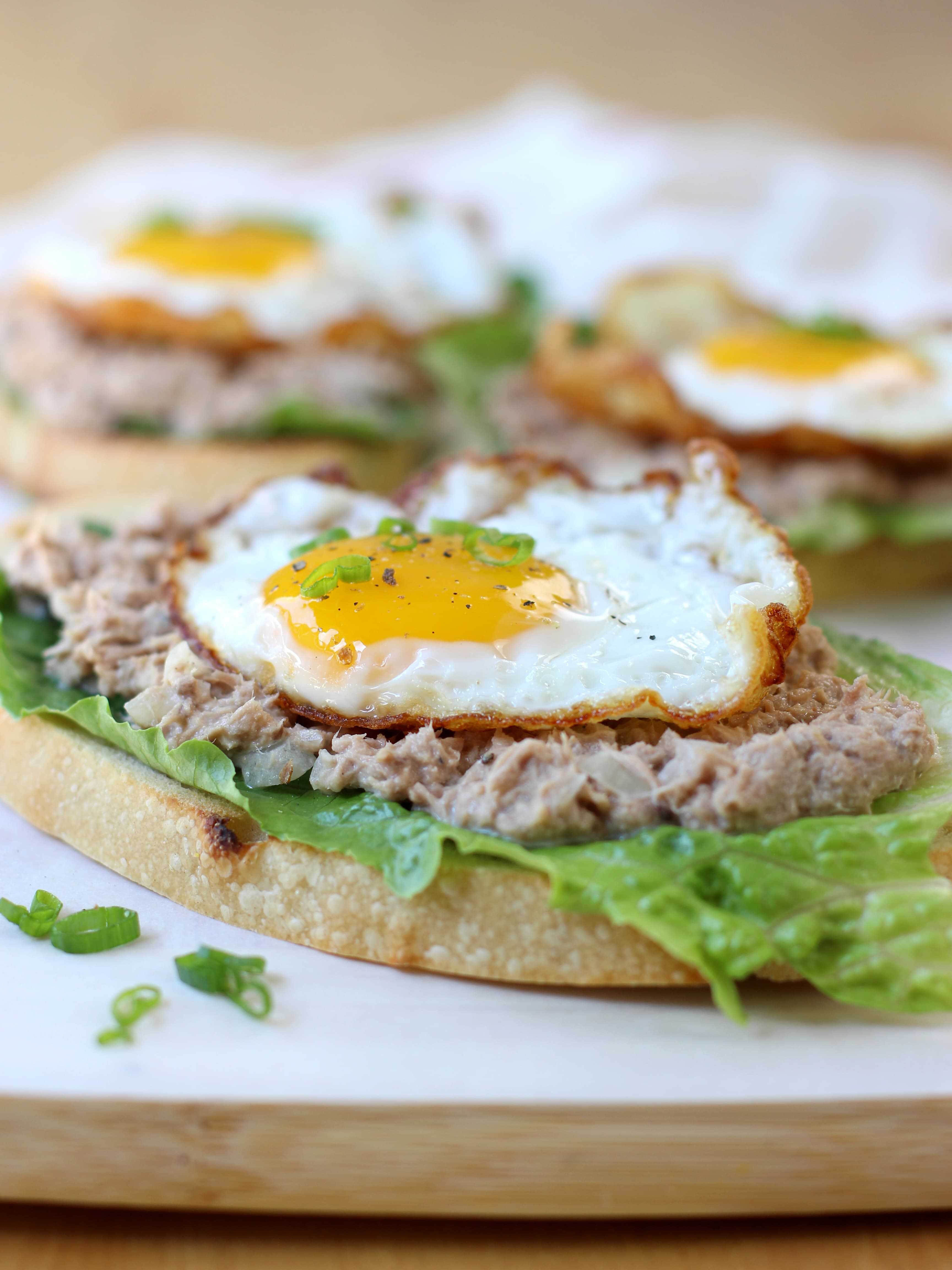 Open Face Tuna and Egg Sandwich