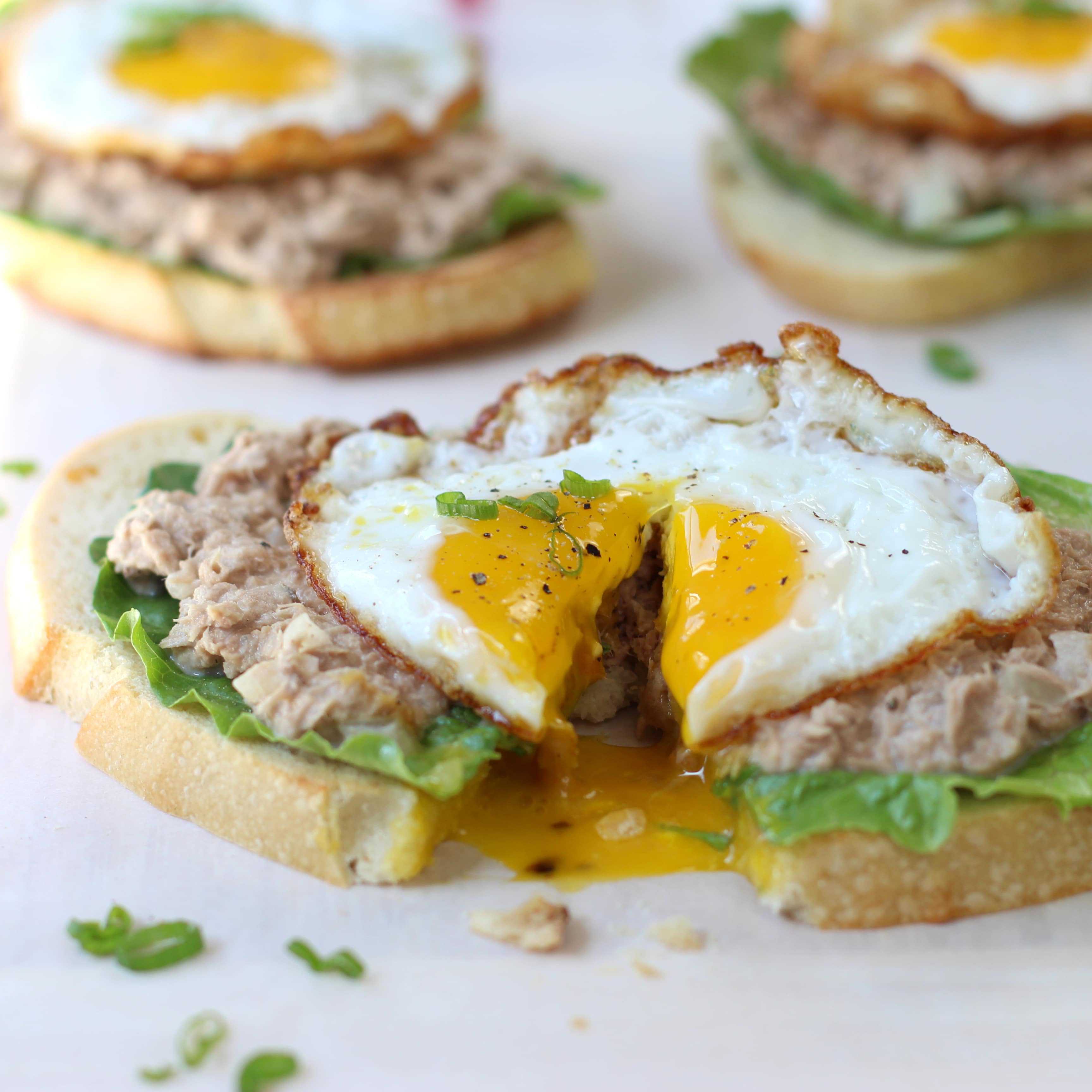 Open Face Tuna and Egg Sandwich