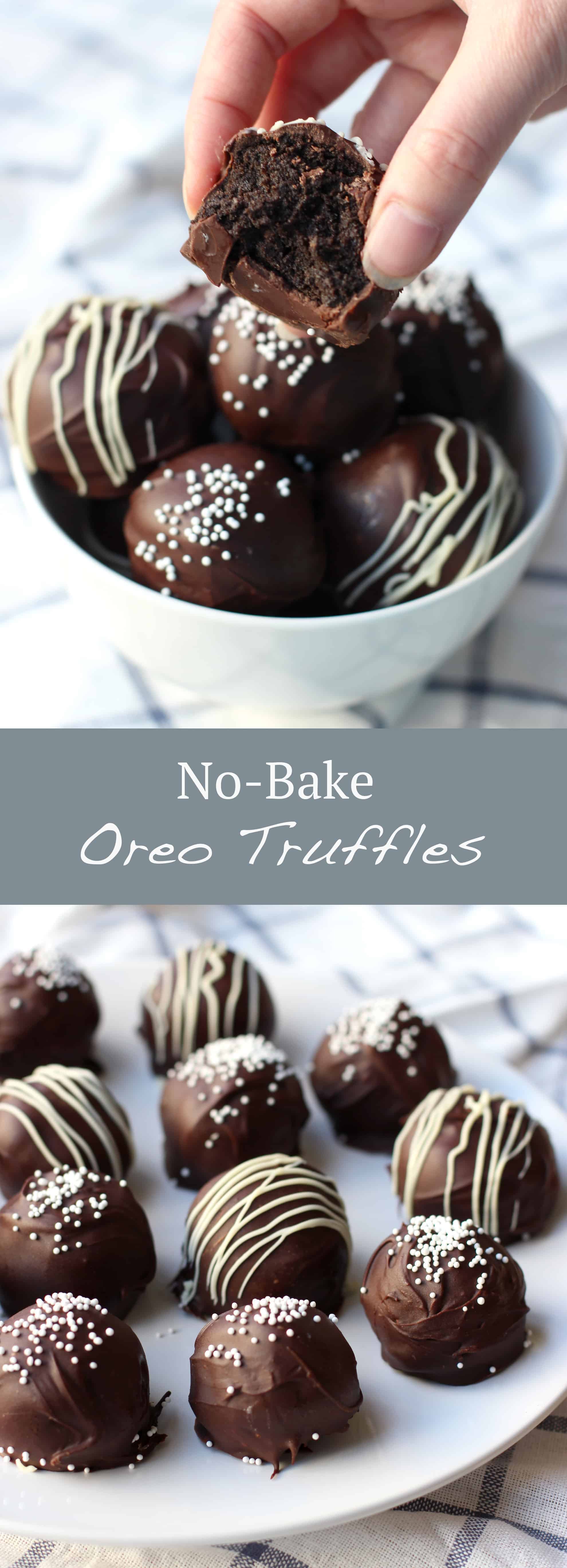 Oreo Truffles - the perfect no-bake treat! These Oreo Balls combine lots of crushed Oreos with cream cheese, covered with lots of chocolate. Such a delicious and easy dessert and sweet treat. via @joyousapron