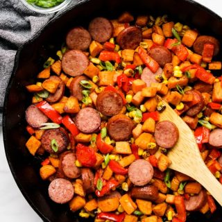 Sweet Potato and Kielbasa Hash