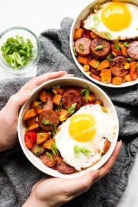 Sweet Potato and Kielbasa Hash