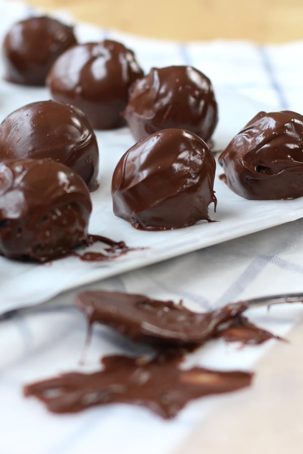 Chocolate balls on a plate