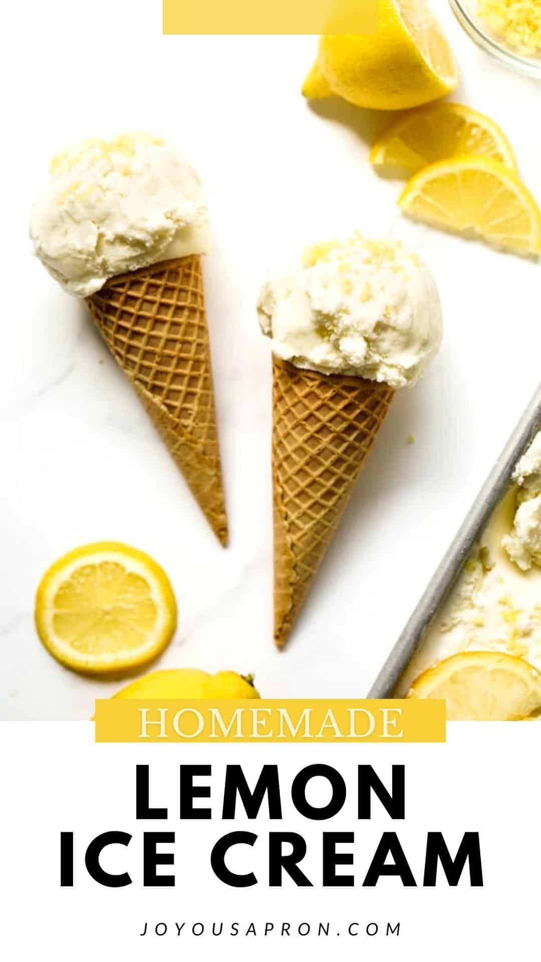 Lemon Ice Cream - homemade ice cream made with fresh lemons, infused with delicious lemon flavors, and is smooth, creamy and such a refreshing citrus dessert for the summer! Ice cream maker needed. via @joyousapron