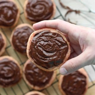 Strawberry Sugar Cookies with Nutella Icing