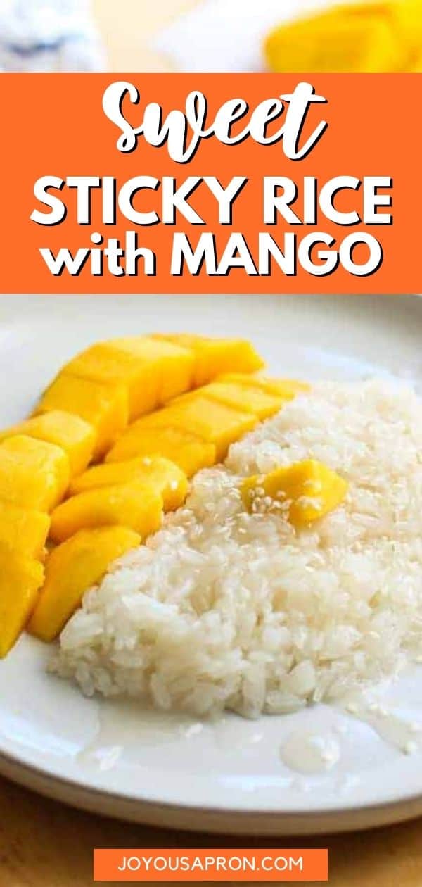 Thai Mango Sticky Rice - the classic Southeast Asian dessert. Glutinous rice, soaked in sweet coconut milk, served with fresh, juicy, sweet mangoes via @joyousapron