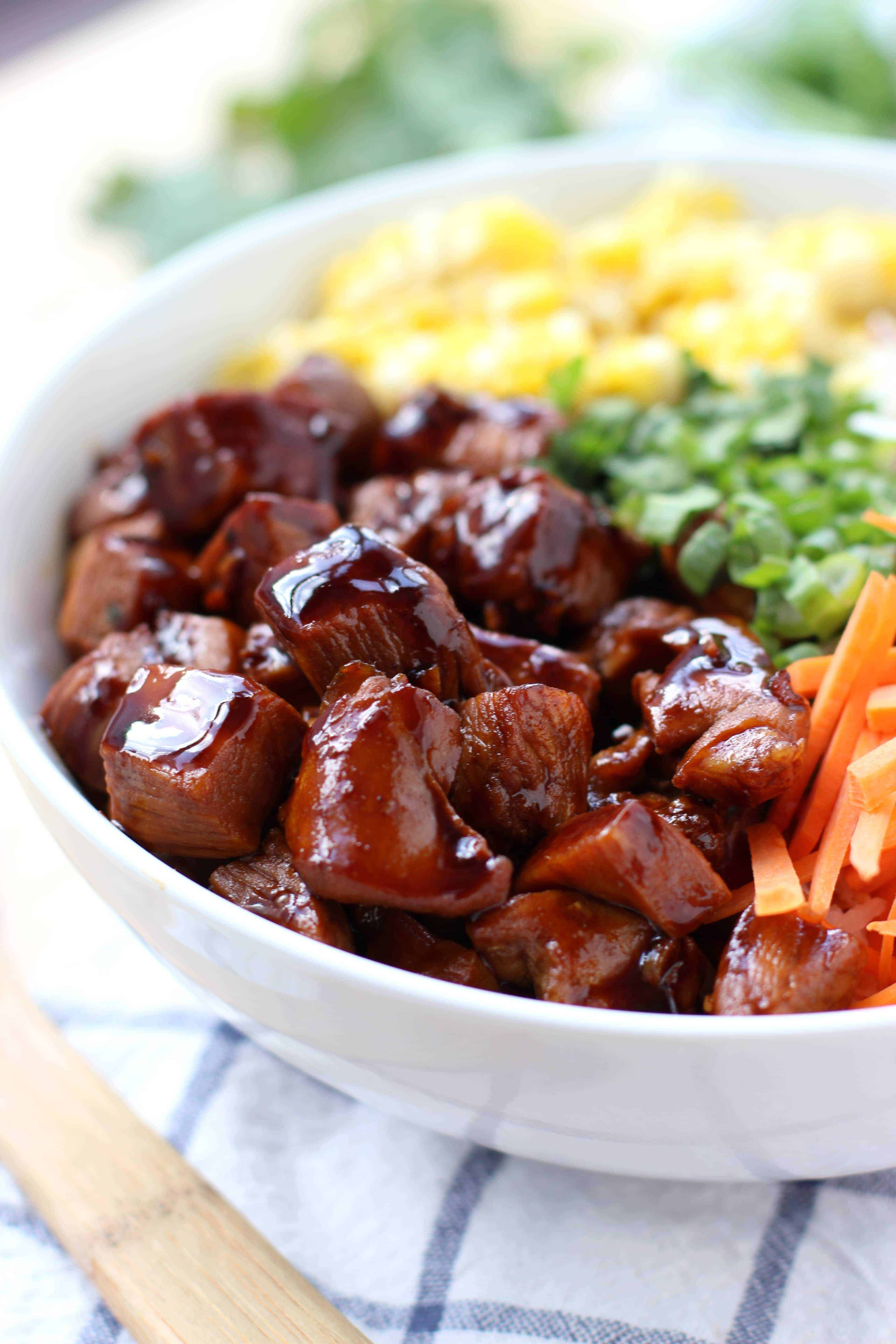 Garlic Soy Chicken and Veggie Rice Bowl