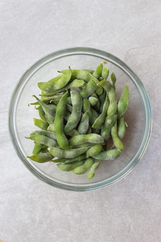 Frozen edamame with shells on
