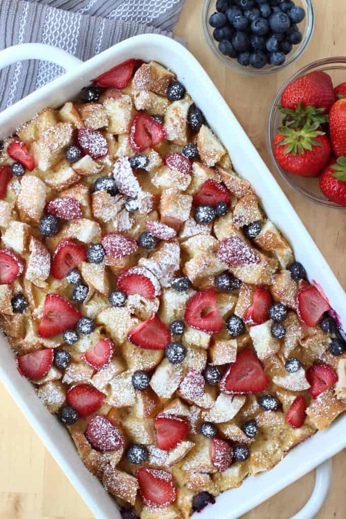 French Toast Casserole - with Strawberries And Blueberries