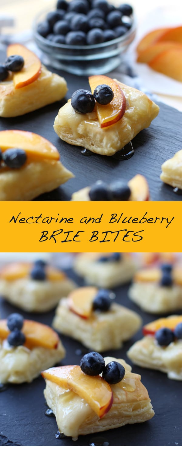 Nectarine and Blueberry Brie Bites