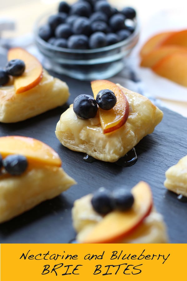 Nectarine and Blueberry Brie Bites