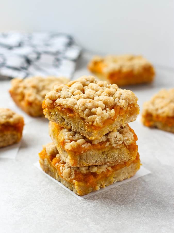 A stack of Mango Crumb Bars