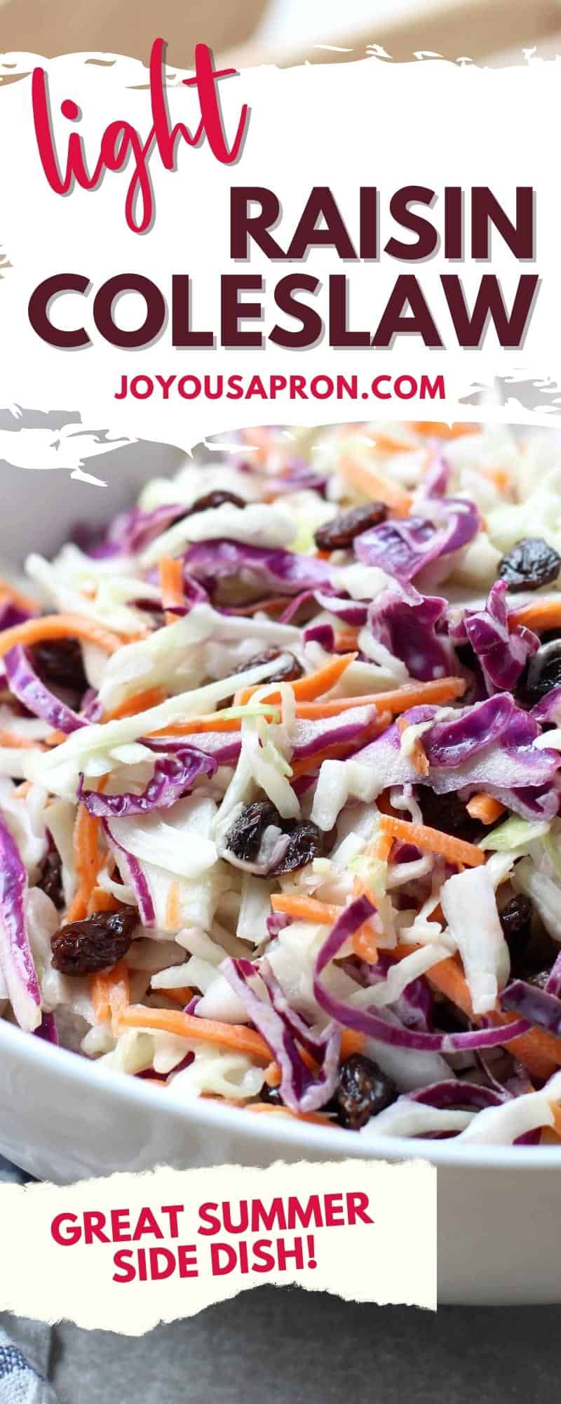 Light and Healthy Coleslaw - A lighter and healthier version of coleslaw! Full of flavor and crunch - this is the perfect no-cook side dish for summer dinners and cookouts. Takes only 10 minutes to make! via @joyousapron