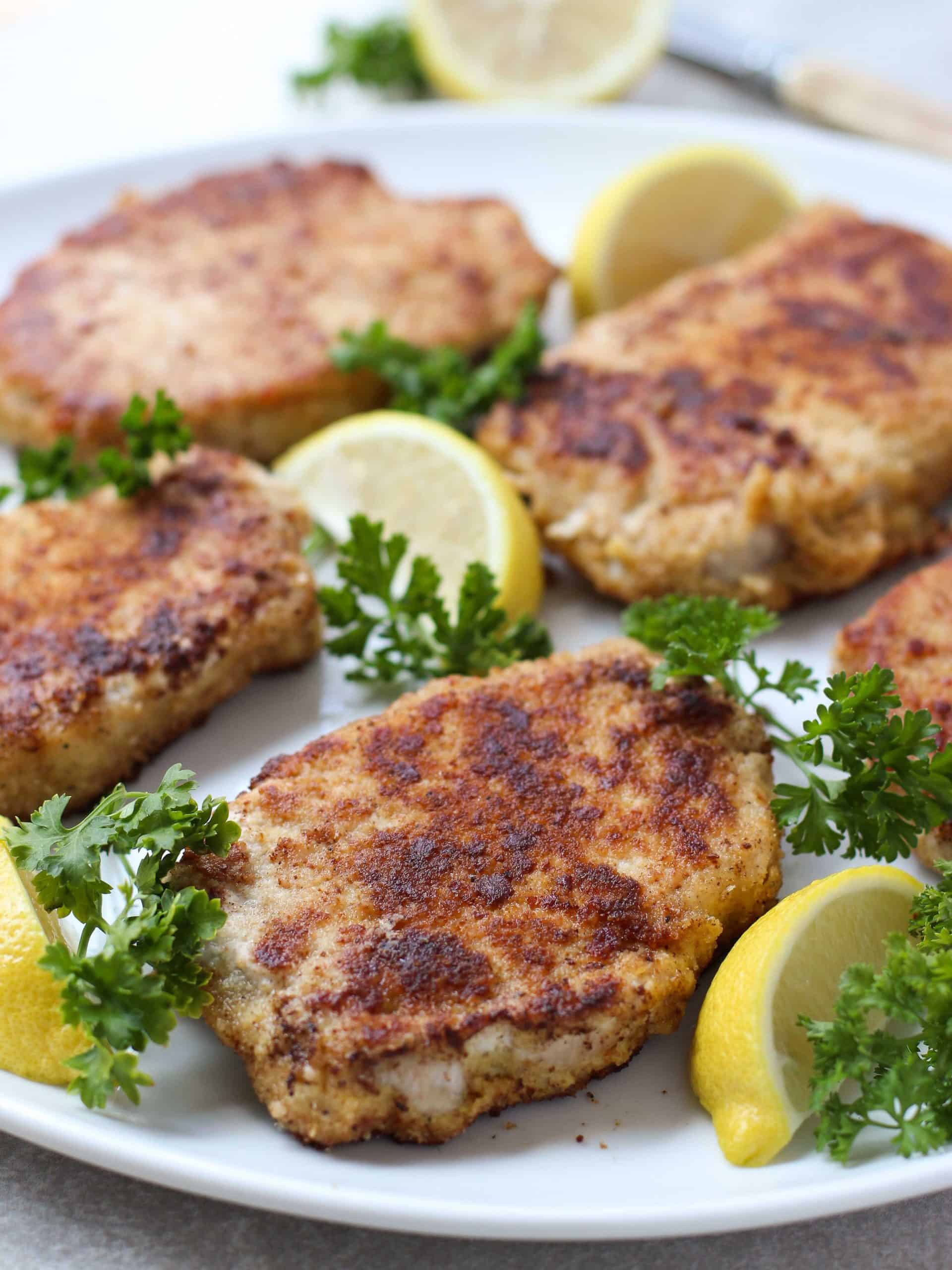 Lemon Butter Parmesan Crusted Pork Chops