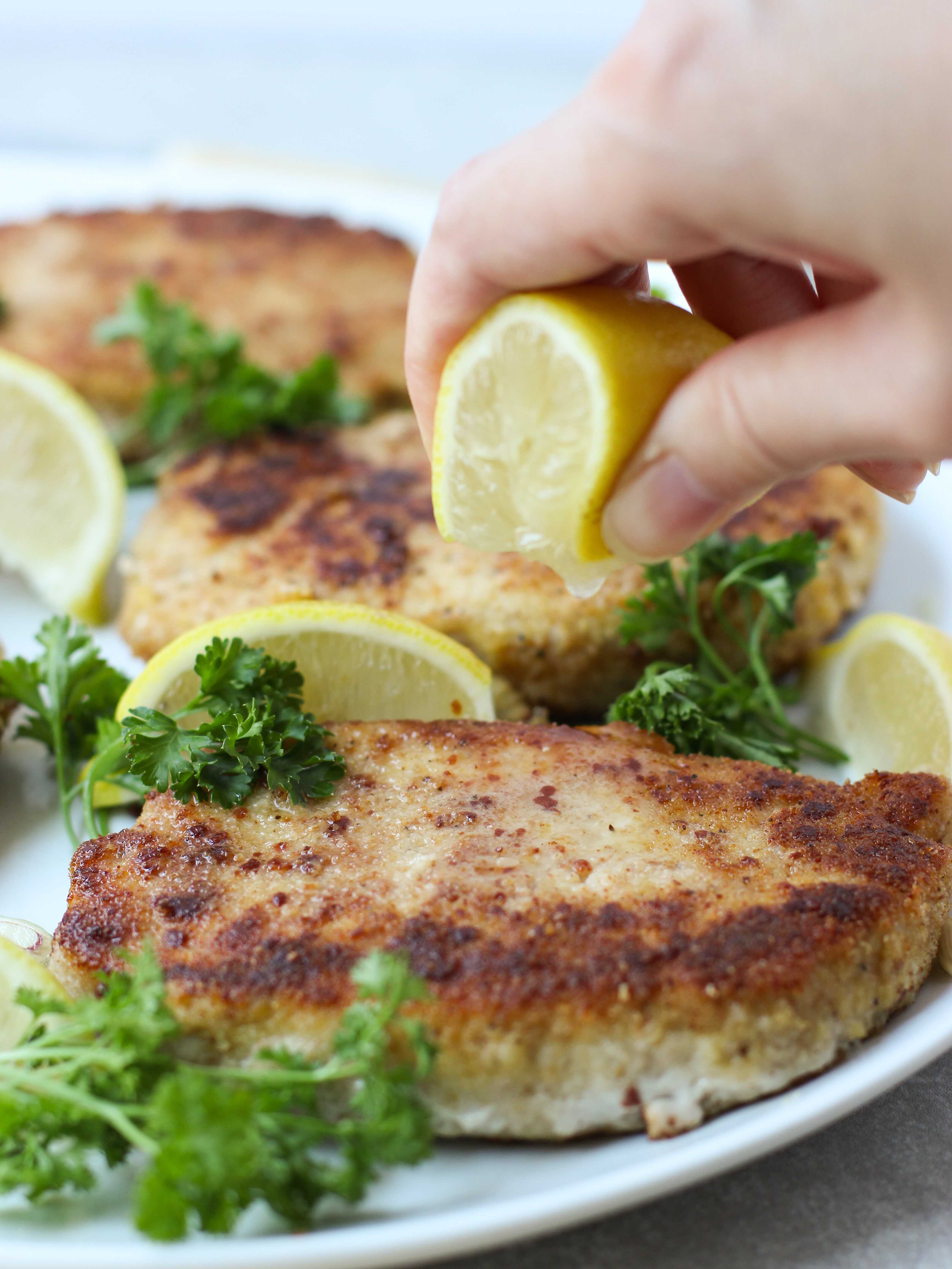 Lemon Butter Parmesan Crusted Pork Chops