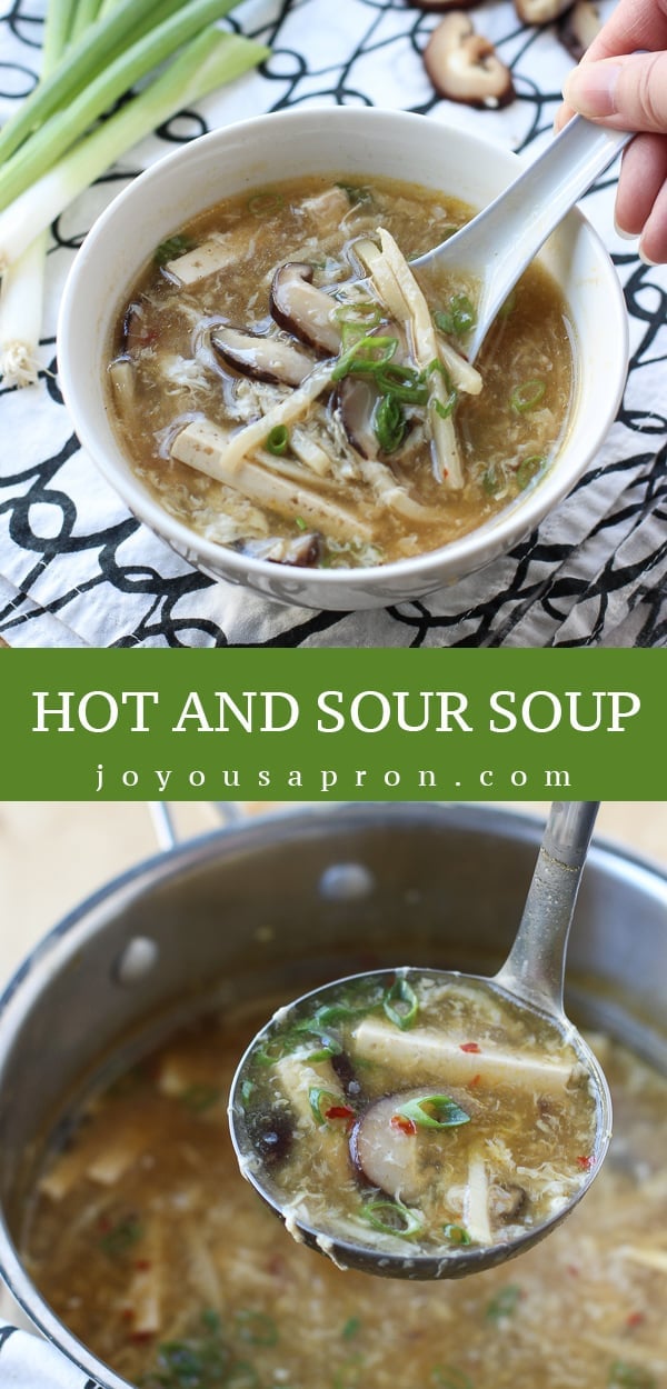 Hot and Sour Soup - This classic, flavor-bursting Chinese soup is easy to make at home! Vegetarian, healthy and guaranteed to send your tastebuds on an adventure! via @joyousapron