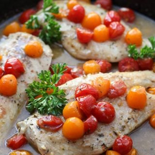 White Wine Tomato Skillet Chicken