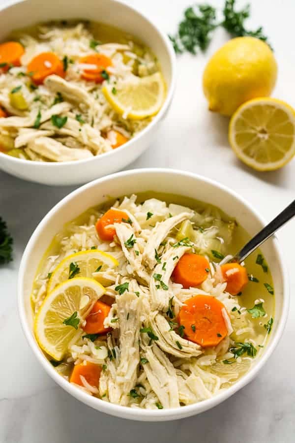 Lemony Chicken and Rice Soup - Baker by Nature