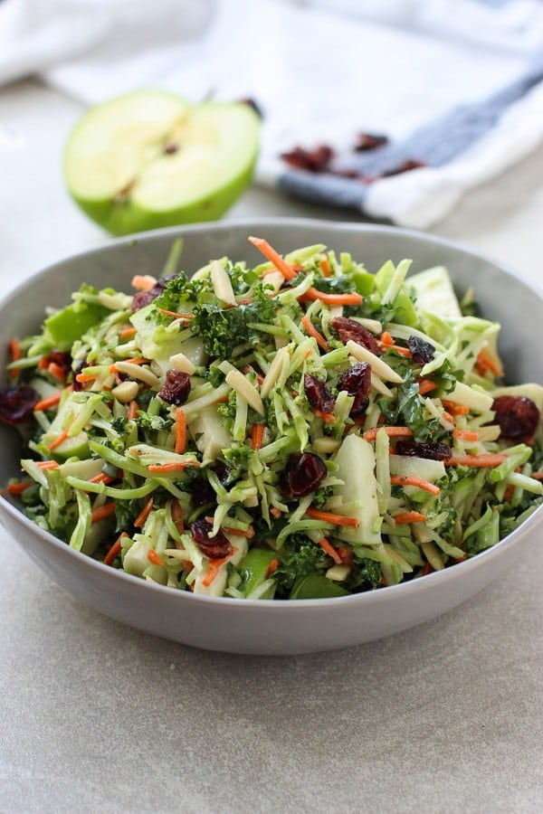 Broccoli, Kale, Apple and Cranberry Slaw