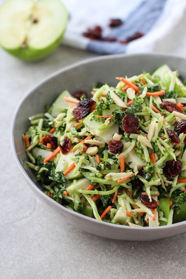 Broccoli, Kale, Apple and Cranberry Slaw