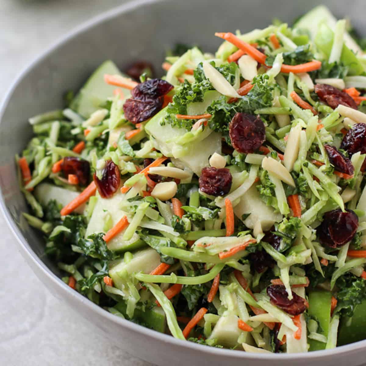 Broccoli Kale Apple and Cranberry Slaw