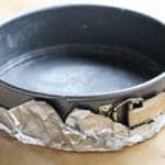 Wrap aluminum foil around spring foam pan for making The Best Cheesecake Ever