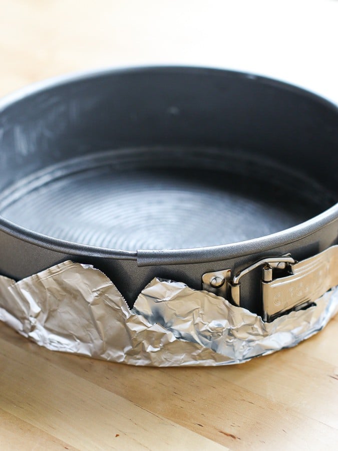 aluminum foil wrapped around spring foam pan 