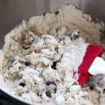 Mixing dough for No-Knead Cranberry Bread
