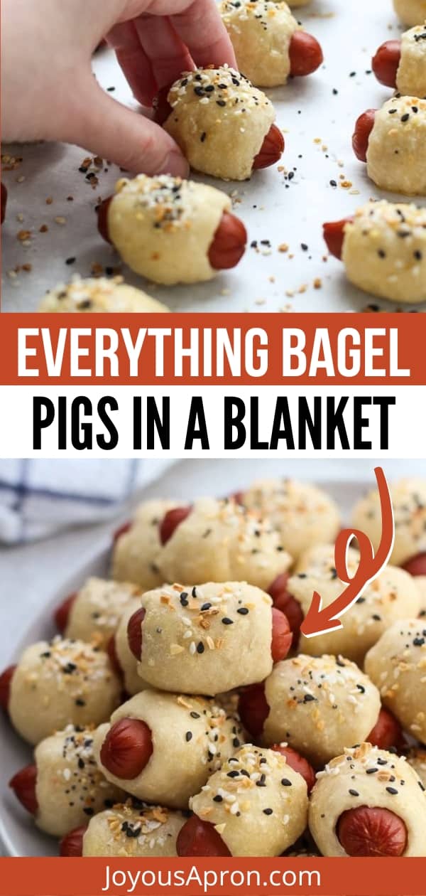 Everything Bagel Pigs in the Blanket - a twist to classic Pigs in the Blanket! This Everything Bagel Pigs in the Blanket is a fun snack and appetizer for game day, holidays, parties, or any day! via @joyousapron