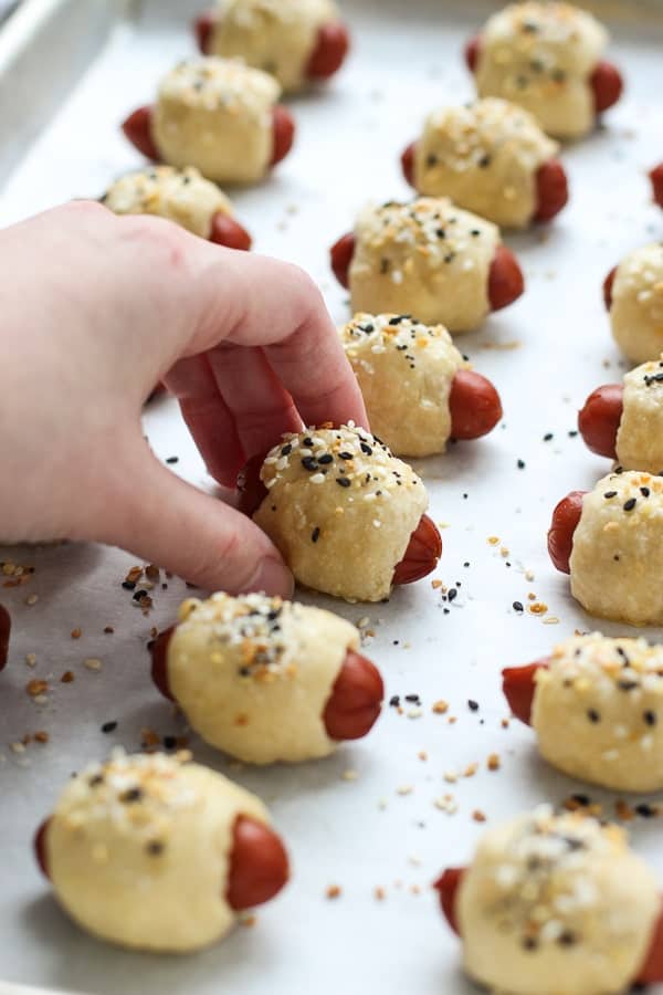 Everything Bagel Pigs in the Blanket fresh from the oven