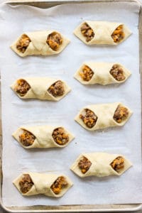 Uncooked Sausage and Cheese Puff Pastry Pockets