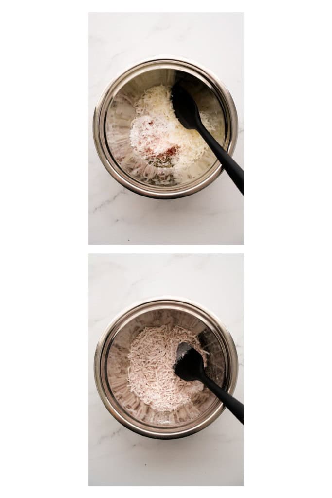 Bringing together seasoning for chicken wings in a mixing bowl