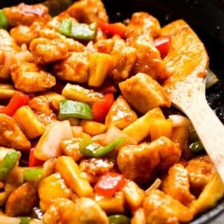 Sweet and Sour Chicken in a skillet