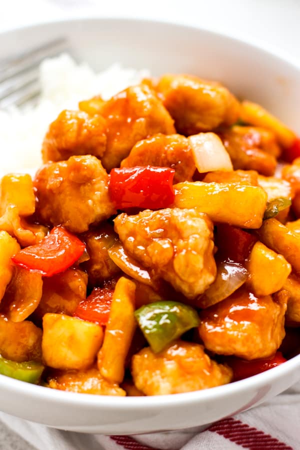 Closeup of a Sweet and Sour Chicken